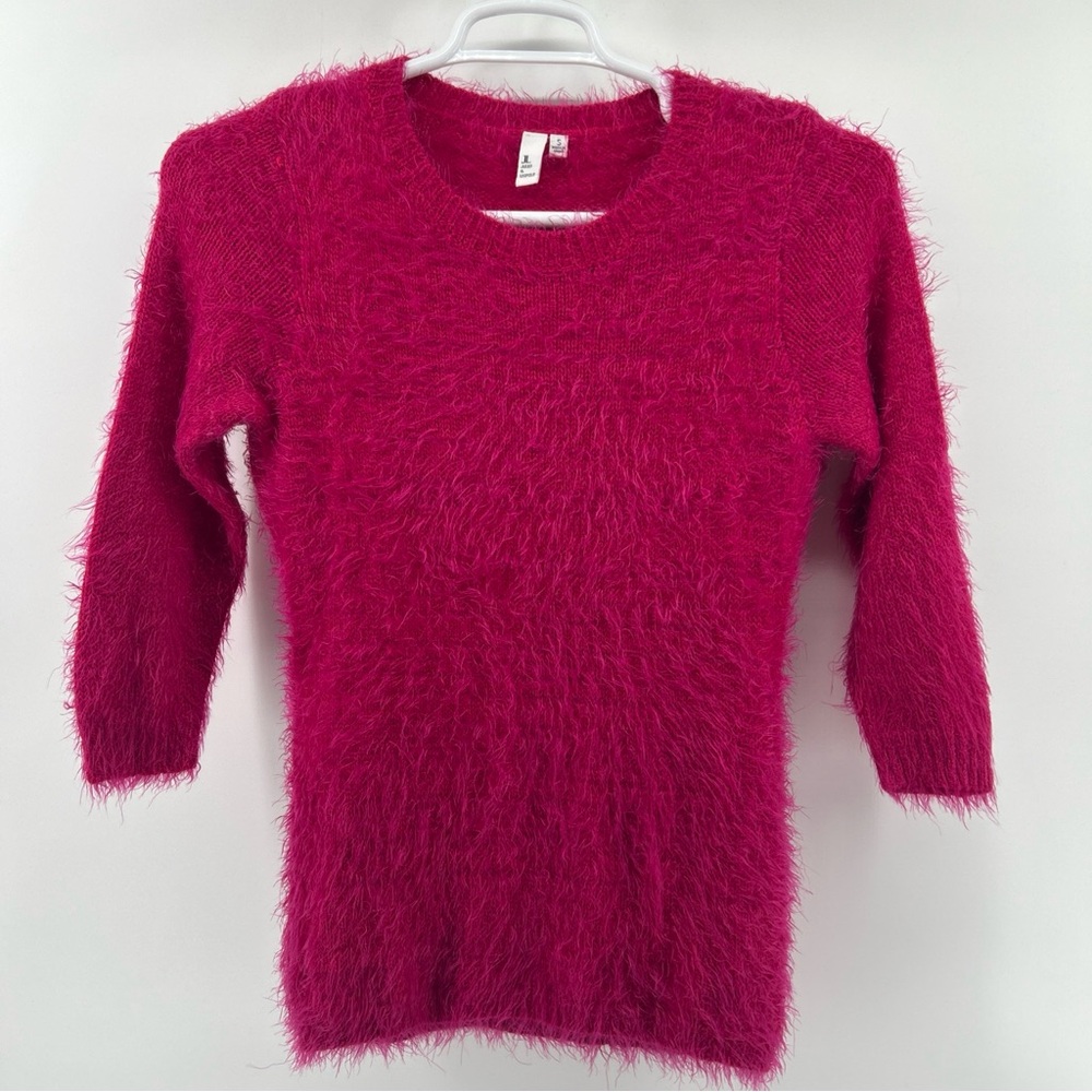 Jules & Leopold Furry Sweater Women’s Small Hot Pink Pullover Shirt Casual Boho